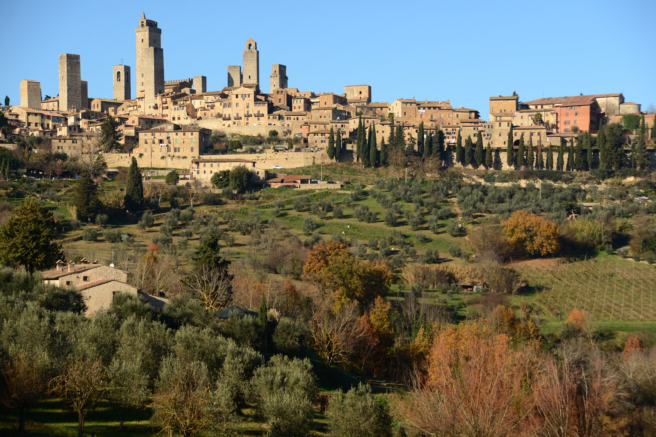 San Gimignano Towers as seen from Via Veccia